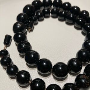 Vintage black coral necklace